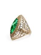 Vintage style Ring Emerald 14K Yellow gold vrc090y